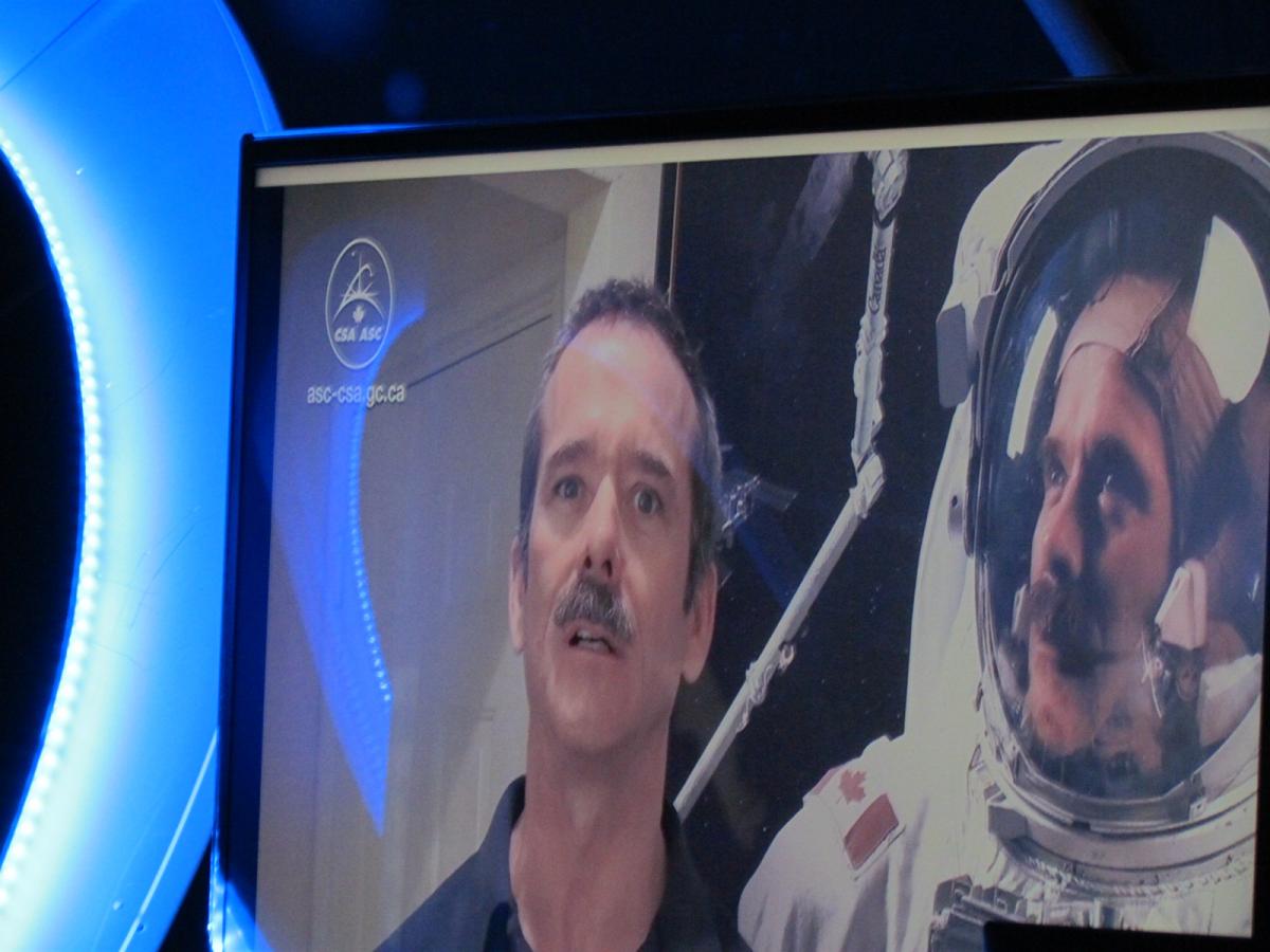 Astronaut Commander Chris Hadfield of the Canadian Space Agency closed the session with a video contribution. © Reynolds.