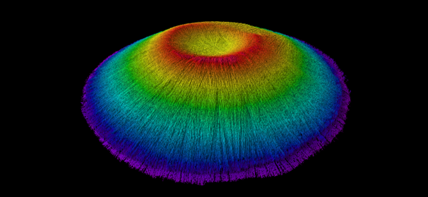 Mini volcano on the ocean floor inside the Deception Island caldera, mapped with just sonar and IMU data
