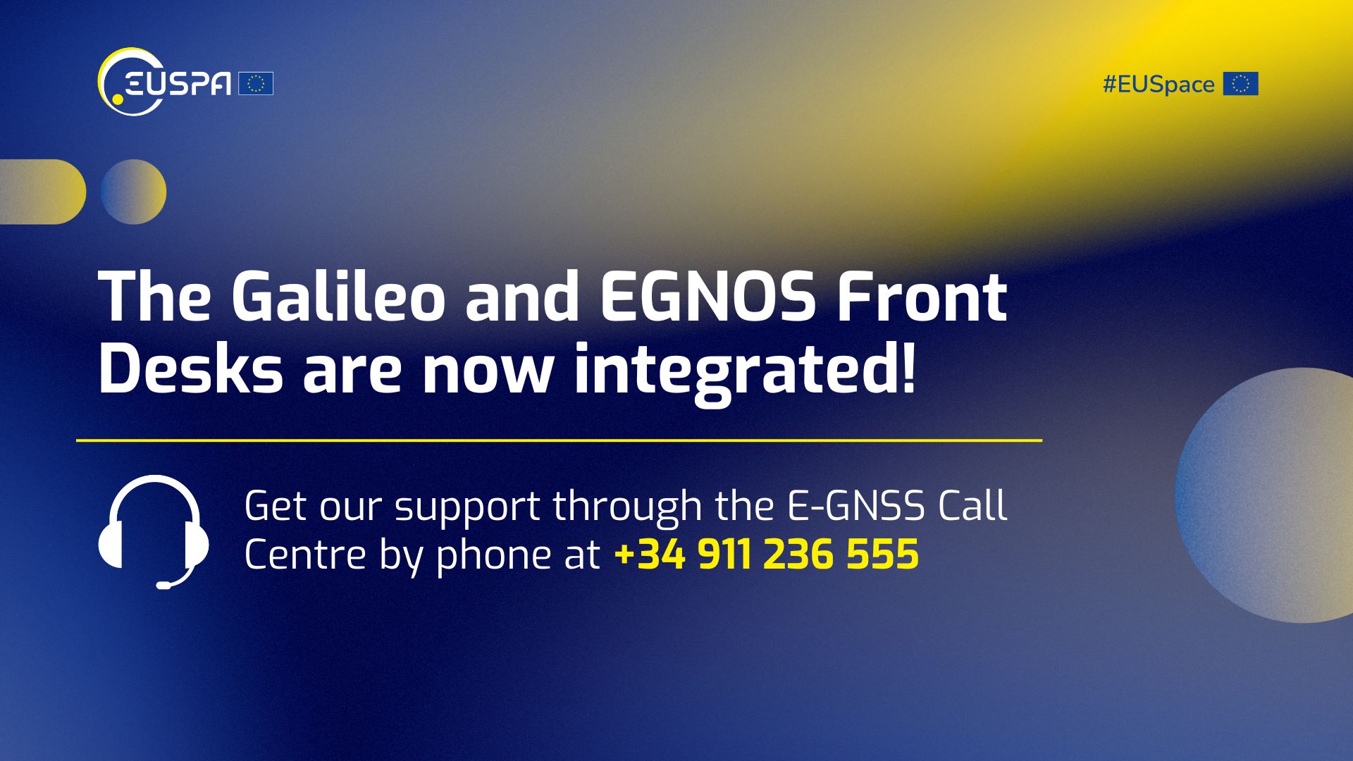 The Galileo and EGNOS Front Desks are now integrated