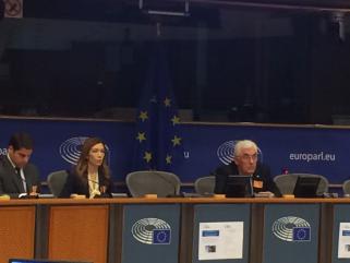 (L to R) Alessandro Prestigiacomo (PRISM Consulting), Carmen Aguilera (GSA) and Jaime Arqué (EHA Chairman) at the EHA info day. 