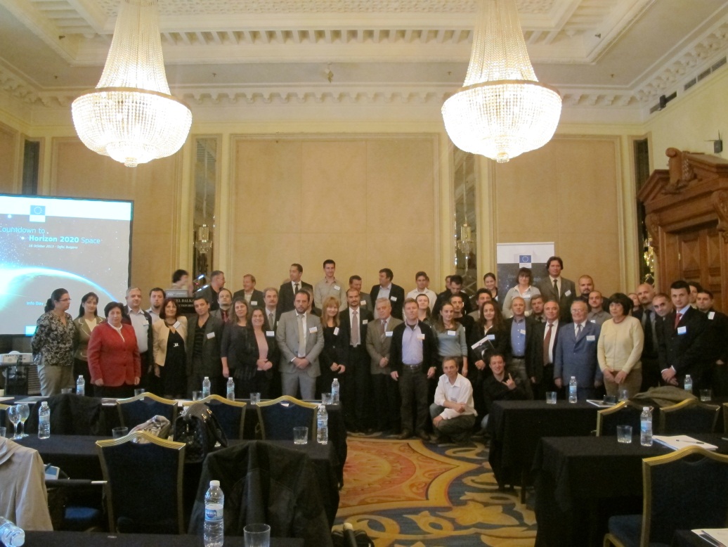 The participants of the Horizon 2020 Space Day in Sofia, Bulgaria, on October, 16th 2013.