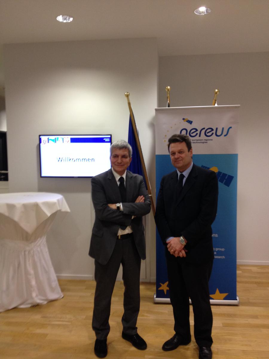 GSA Executive Director Carlo des Dorides and Nichi Vendola, President of European Network for Spatial Regions, NEREUS, meet in Brussels.   