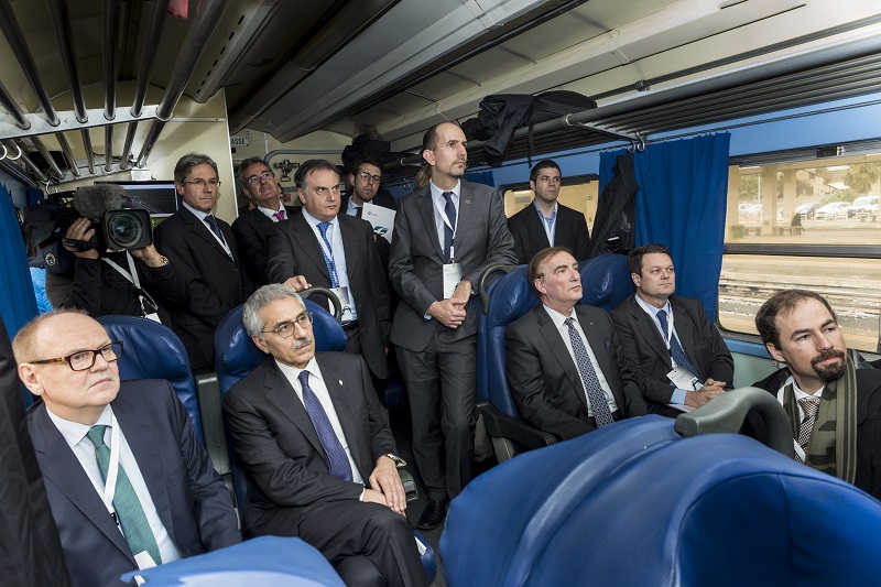 The ERSAT EAV test journey took representatives of the rail industry, railway service provision and relevant European agencies between Cagliari and Decimomannu in Sardinia, Italy.